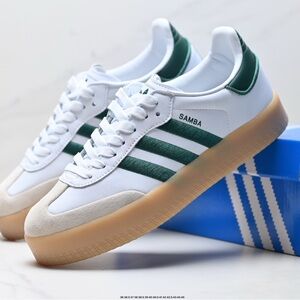 Adidas Samba White and Green Sneakers women’s size 10